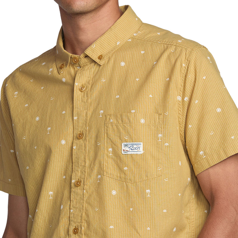 RVCA Exotica Seersucker Shirt - Ochre