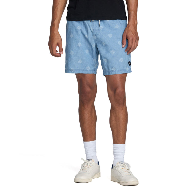 RVCA Escape Elastic Chambray 17 Shorts - Washed Chambray