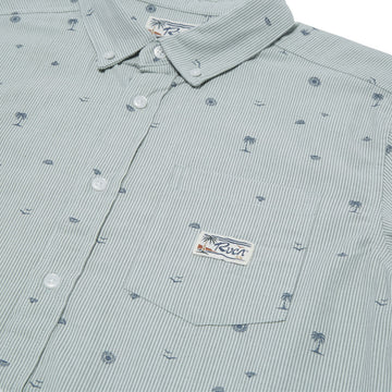 RVCA Exotica Seersucker Shirt - Green Tea