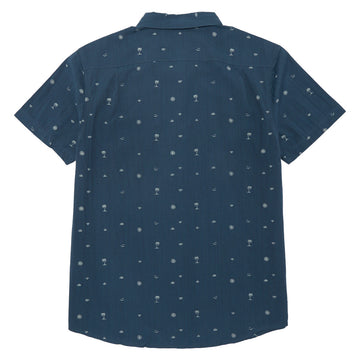 RVCA Exotica Seersucker Shirt - Garage Blue