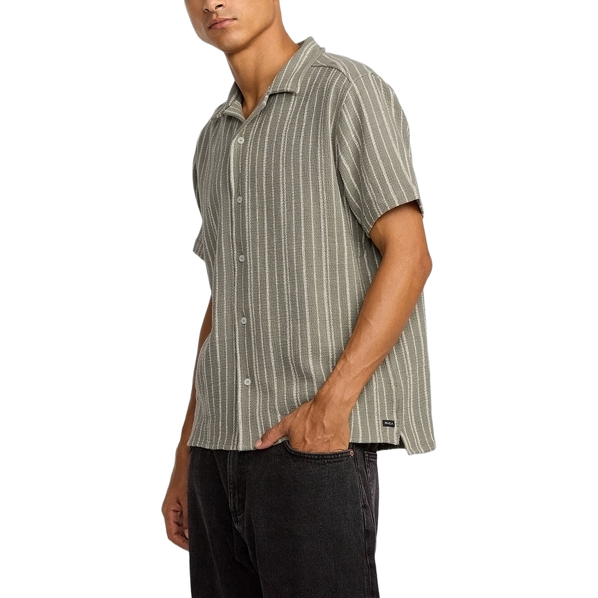 RVCA Vacancy Stripe Shirt - Light Olive image 3
