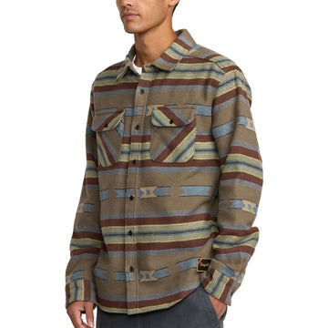 RVCA Dayshift Blanket Flannel Shirt - Mushroom