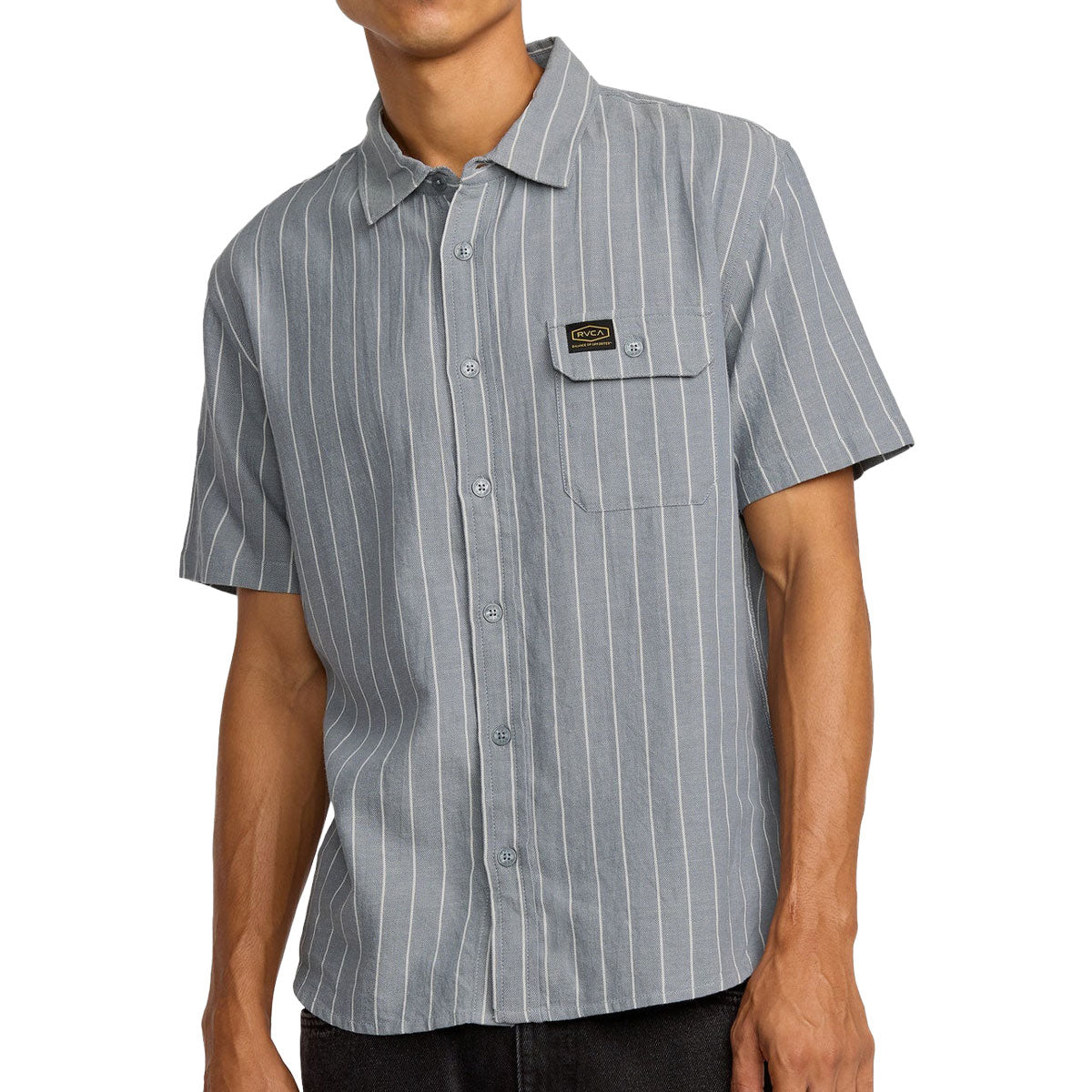 RVCA Dayshift Stripe II Shirt - New Chambray image 1