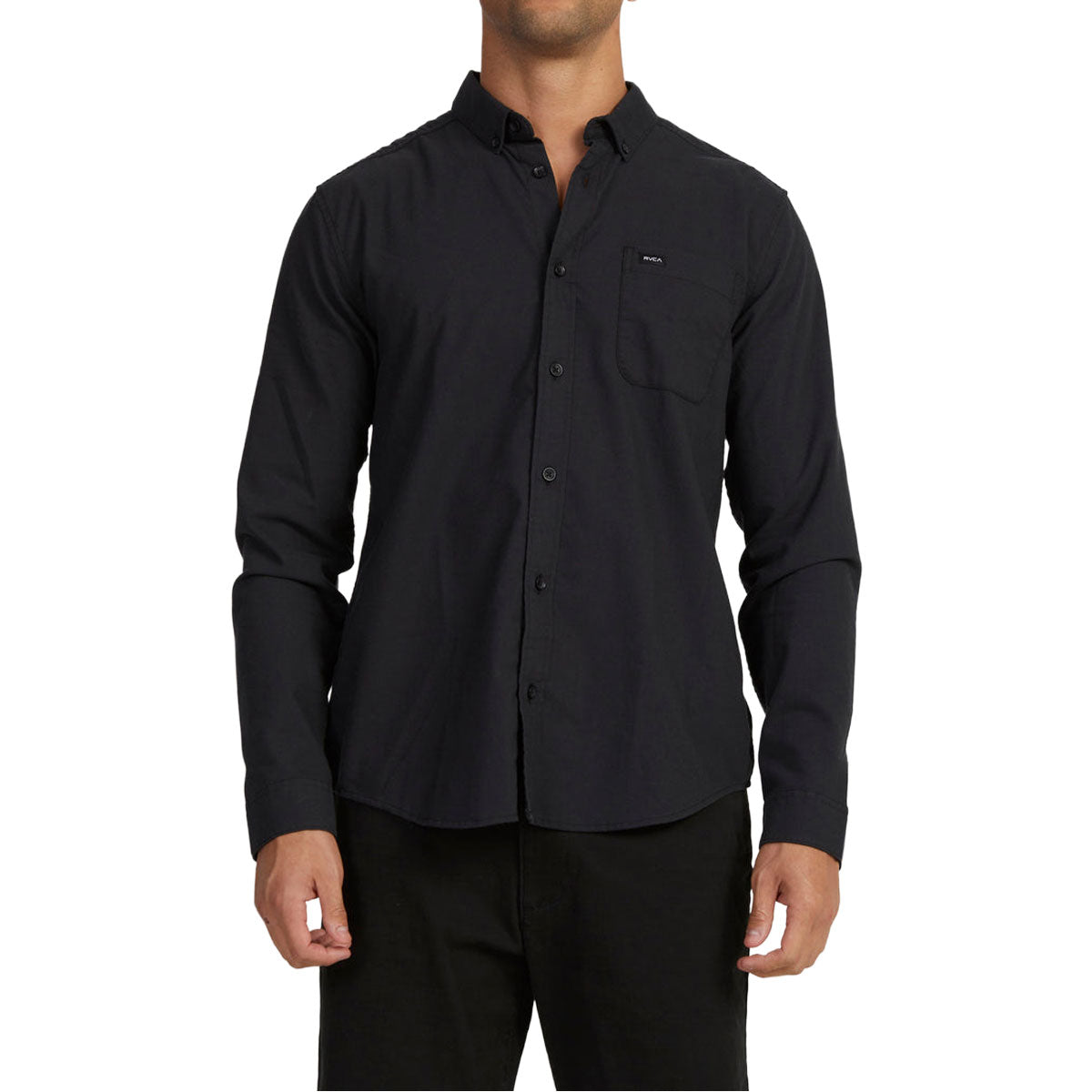RVCA Thatll Do Stretch Long Sleeve Woven Shirt - Black image 1