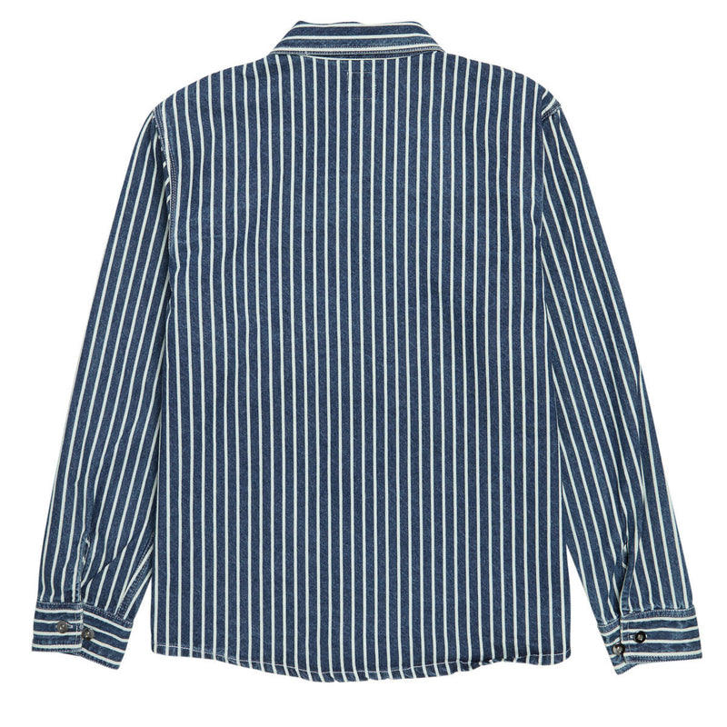 RVCA Dayshift Hickory Long Sleeve Over Shirt - Dark Denim