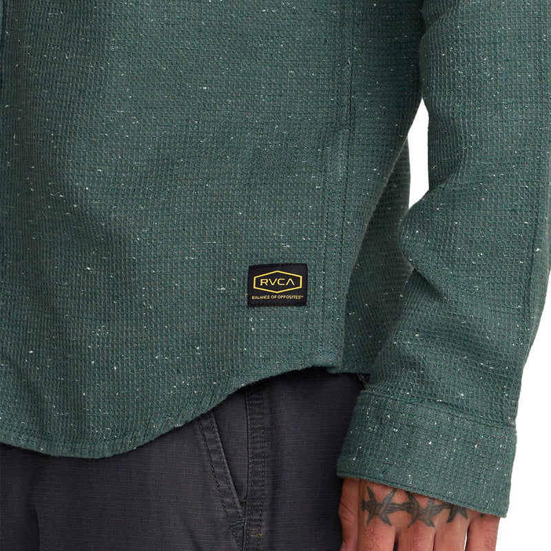 RVCA Dayshift Flannel Long Sleeve Shirt - Balsam Green