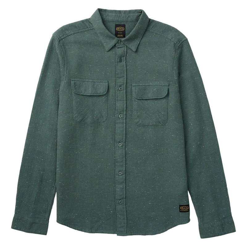 RVCA Dayshift Flannel Long Sleeve Shirt - Balsam Green