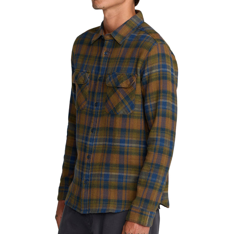 RVCA Dayshift Flannel Long Sleeve Shirt - Olive