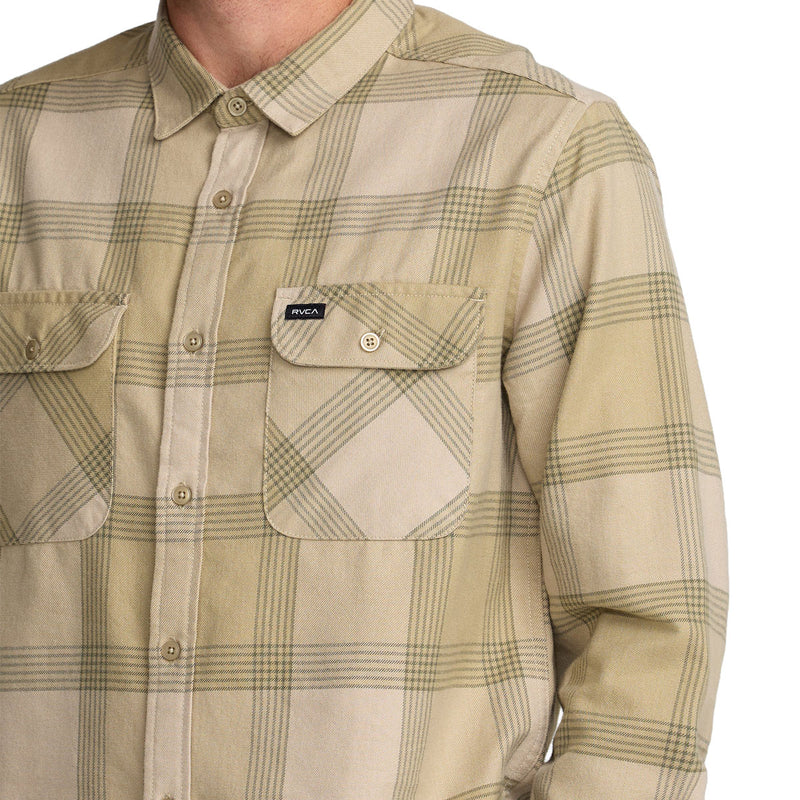RVCA Thatll Work Flannel Shirt - Light Khaki