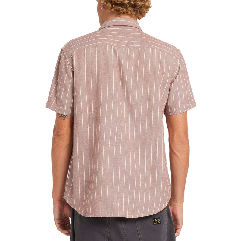 RVCA Dayshift Stripe II Shirt - Red Earth