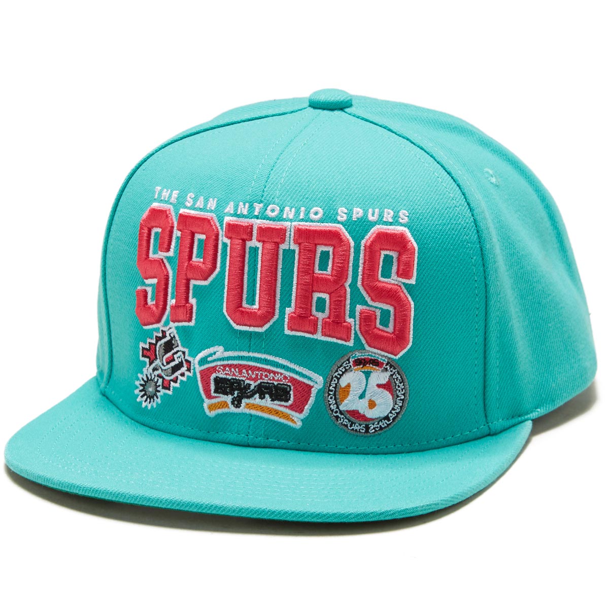 Mitchell & Ness x NBA Champ Stack Snapback Spurs Hat - Teal image 1