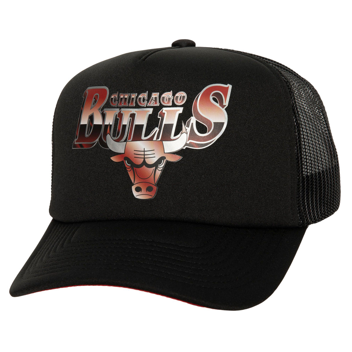 Mitchell & Ness x NBA Rock On Trucker Bulls Hat - Black image 1