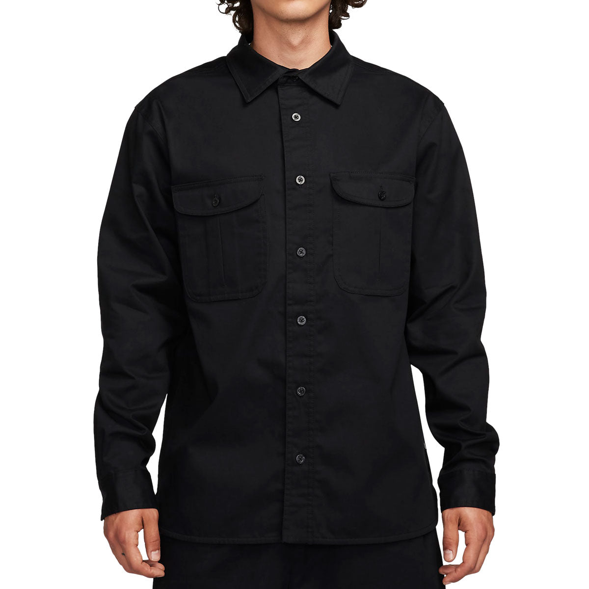 Nike SB Tanglin Button Up Long Sleeve Shirt - Black image 1