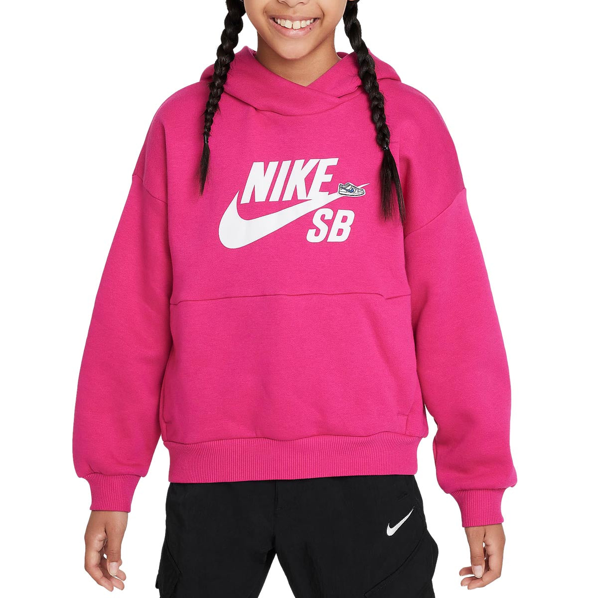 Nike SB Youth Icon Hoodie - Fireberry/White image 1