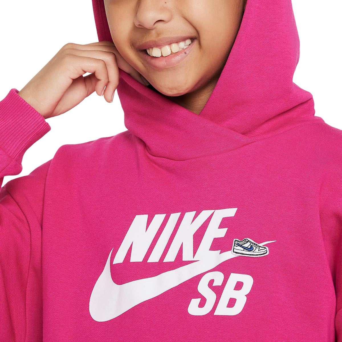 Nike SB Youth Icon Hoodie - Fireberry/White image 3