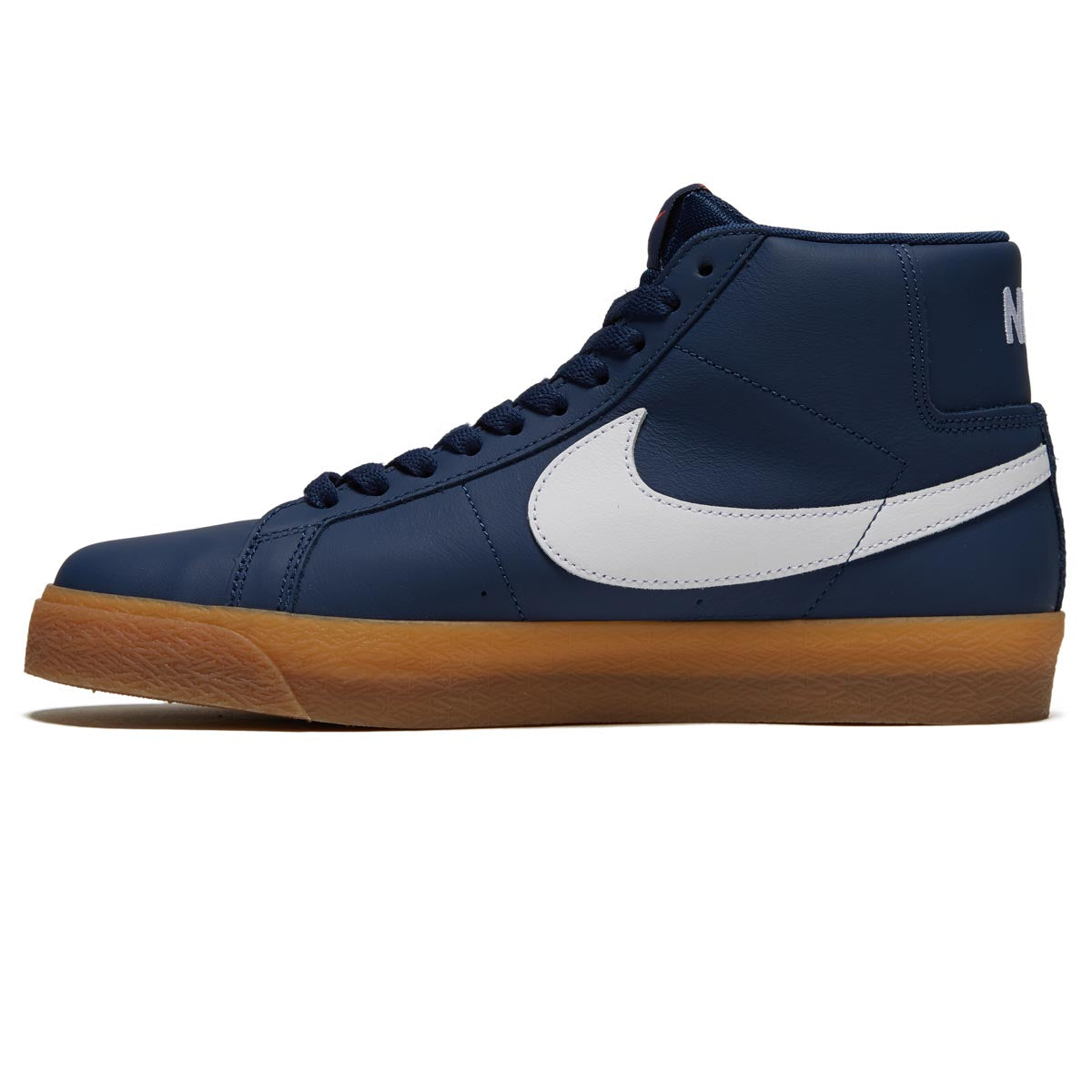 Nike SB Zoom Blazer Mid Shoes - Navy/White/Navy/Gum Light Brown image 2