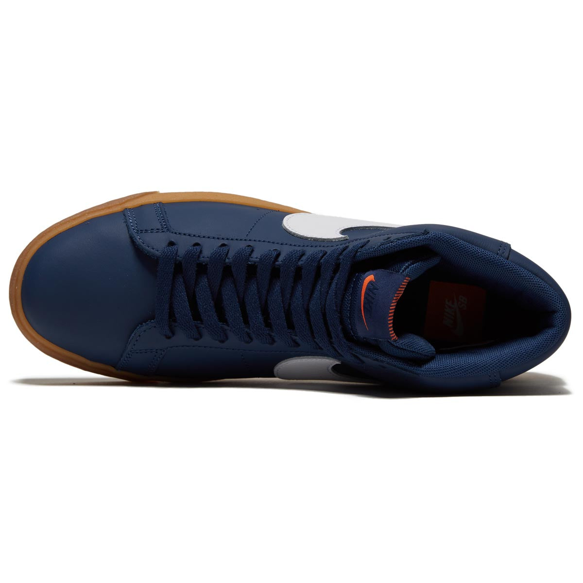 Nike SB Zoom Blazer Mid Shoes - Navy/White/Navy/Gum Light Brown image 3