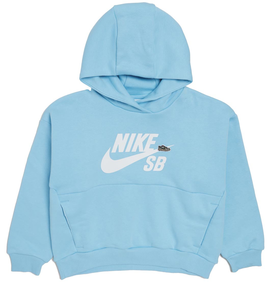 Nike SB Youth Icon Fleece EasyOn Hoodie - Aquarius Blue/White image 1