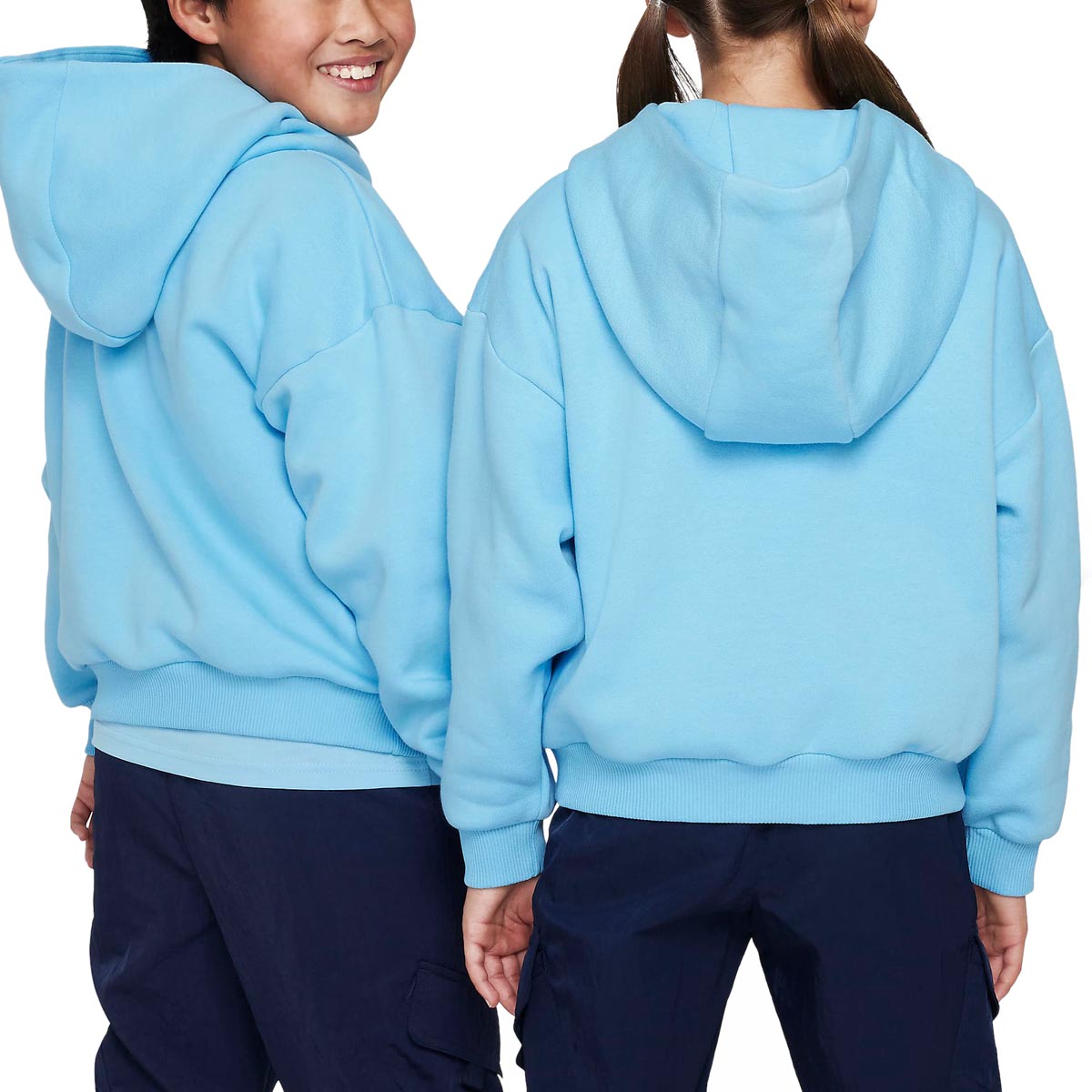 Nike SB Youth Icon Fleece EasyOn Hoodie - Aquarius Blue/White image 3