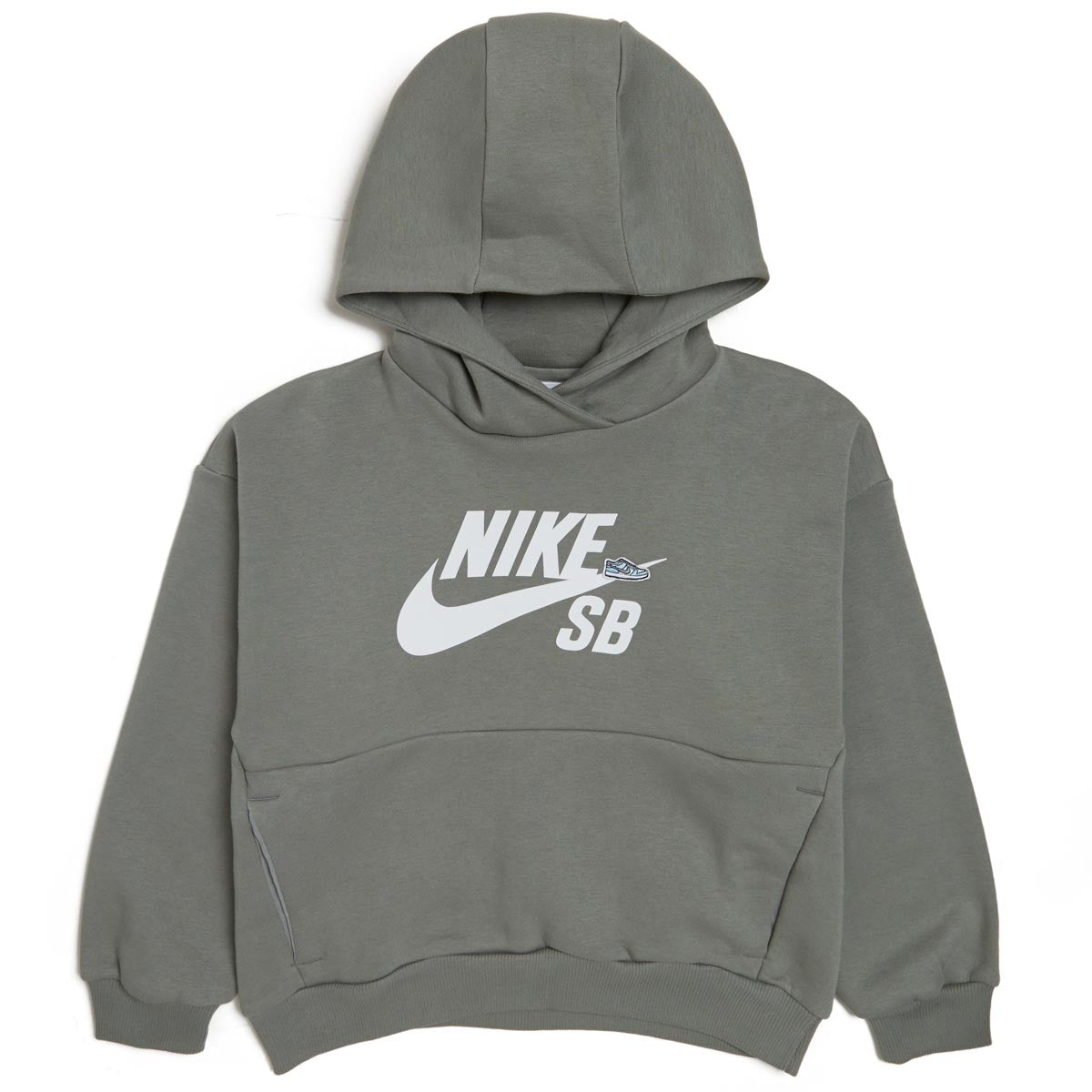 Nike SB Youth Icon Fleece EasyOn Hoodie - Dark Stucco/White image 1
