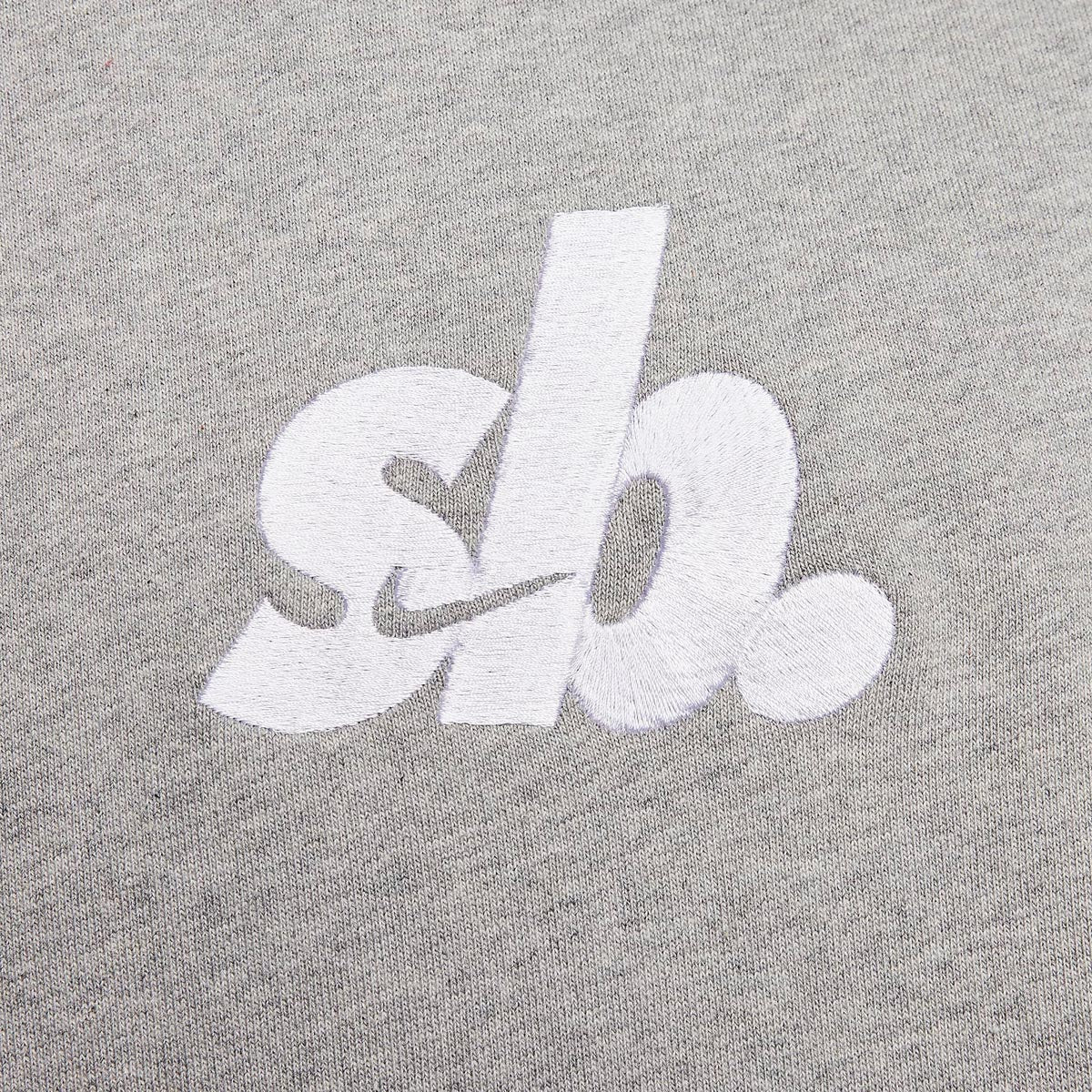 Nike SB Satin Stiched Logo Hoodie - Dark Grey Heather/White image 3