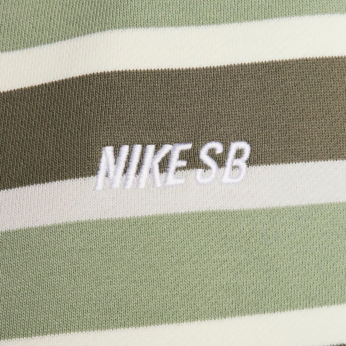 Nike SB Striped Zip Up Hoodie - Coconut Milk/Oil Green/White image 5