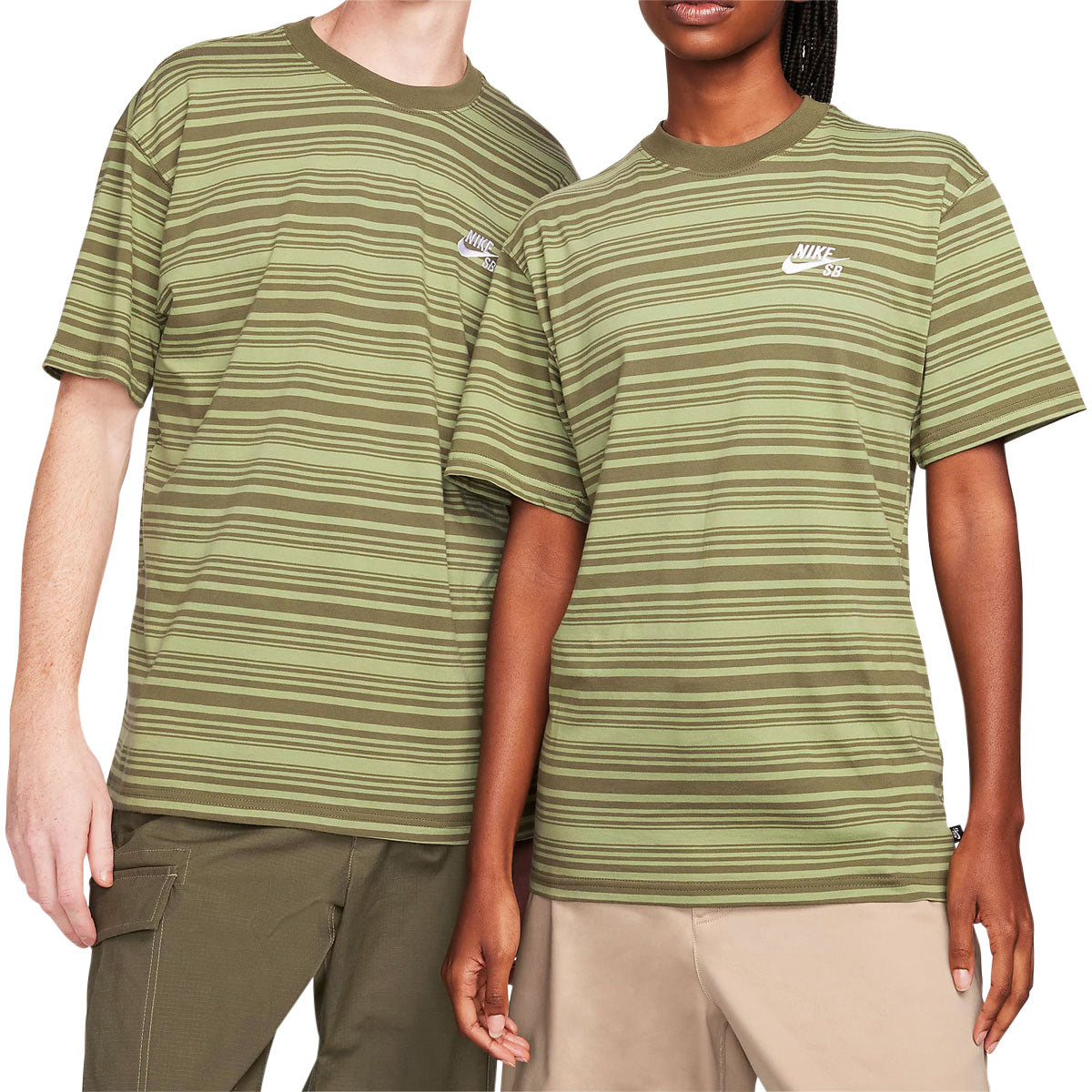 Nike SB Striped T-Shirt - Oil Green image 2
