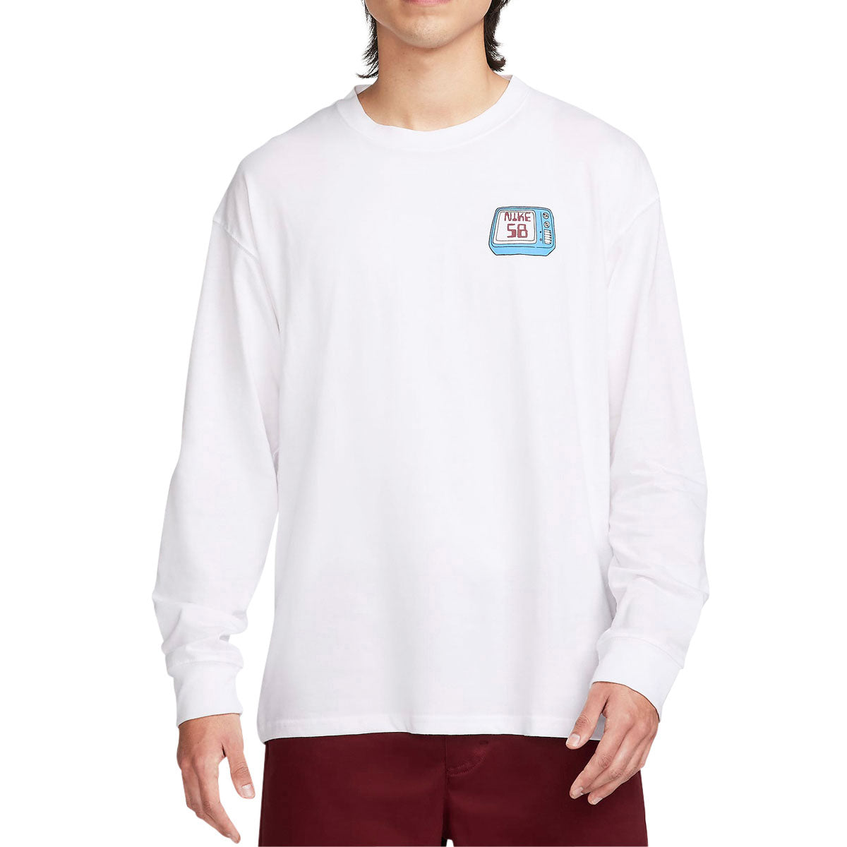 Nike SB TV Long Sleeve T-Shirt - White image 3