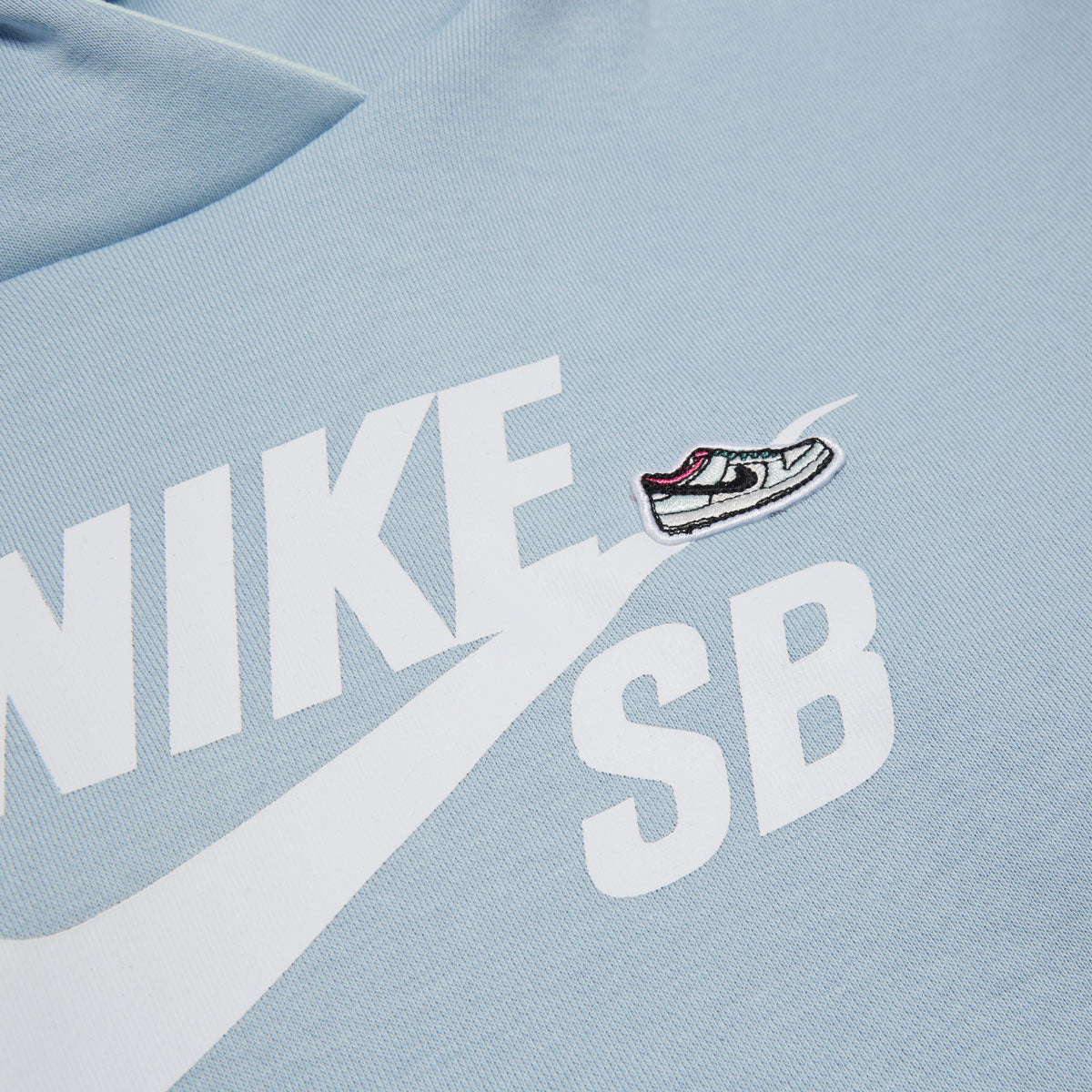 Nike SB Youth Icon Fleece Easy On Hoodie - Light Armory Blue/Barely Green/White image 4