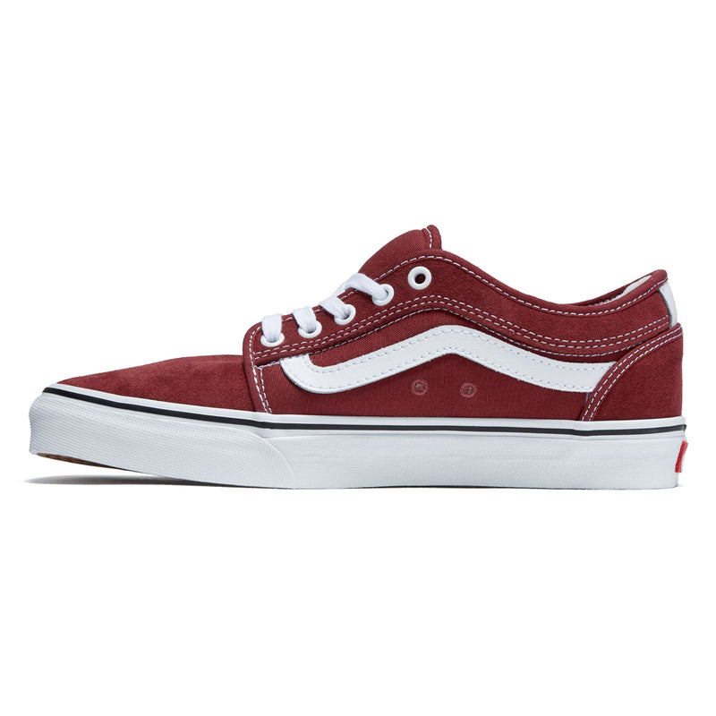 Vans Skate Chukka Low Sidestripe Shoes - Burgundy/White