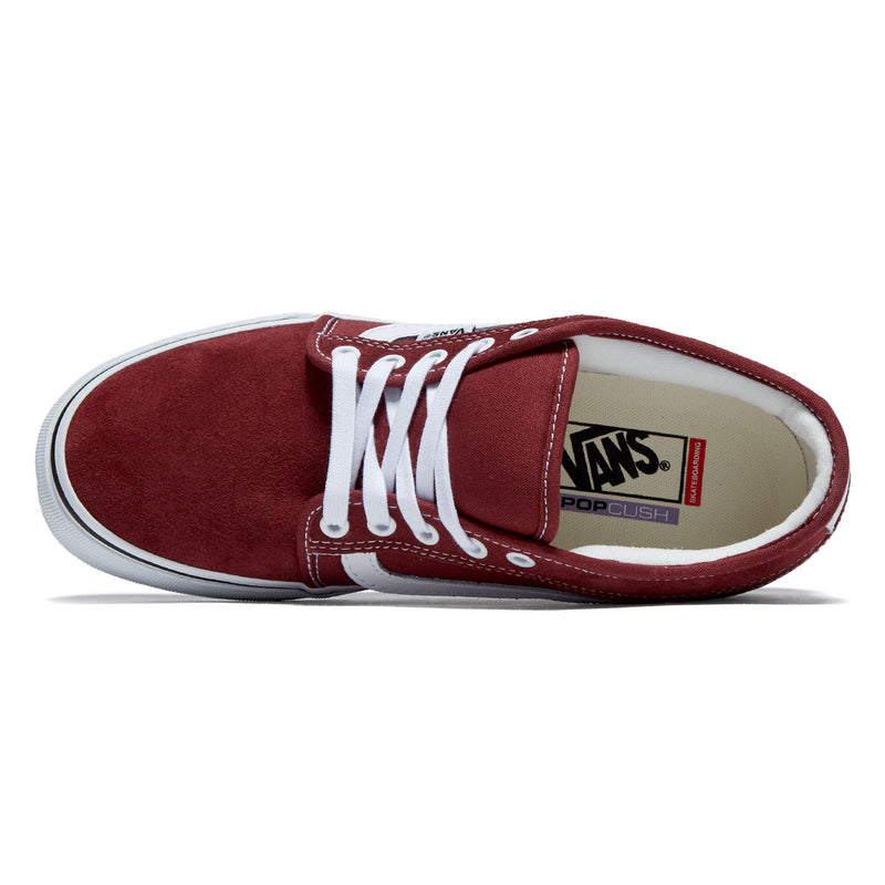 Vans Skate Chukka Low Sidestripe Shoes - Burgundy/White