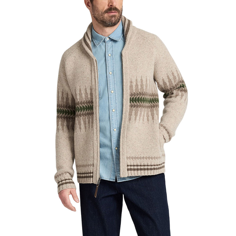 Pendleton Sawtooth Buck Zip Up Sweater - Sawtooth Oatmeal