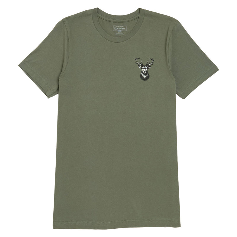 Pendleton Stag T-Shirt - Military Green/Black