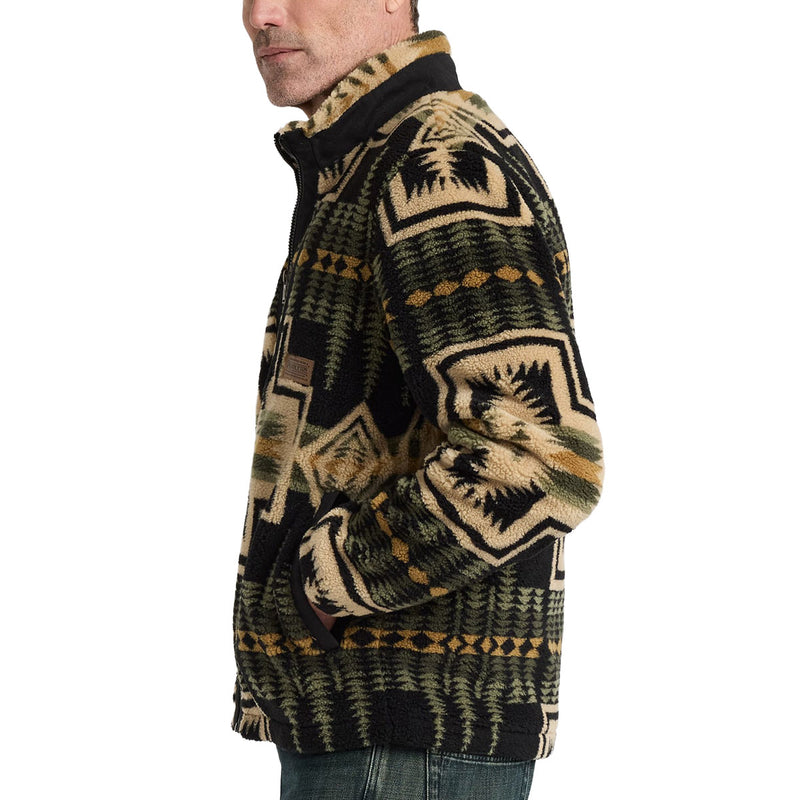 Pendleton Tahuya Range Fleece Jacket - Green Tan Harding