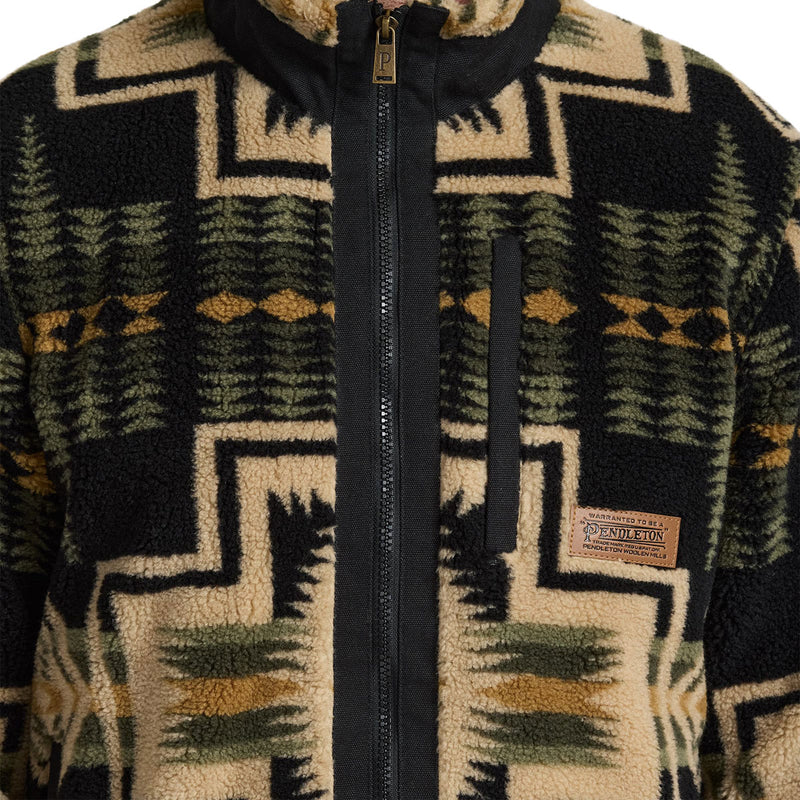 Pendleton Tahuya Range Fleece Jacket - Green Tan Harding