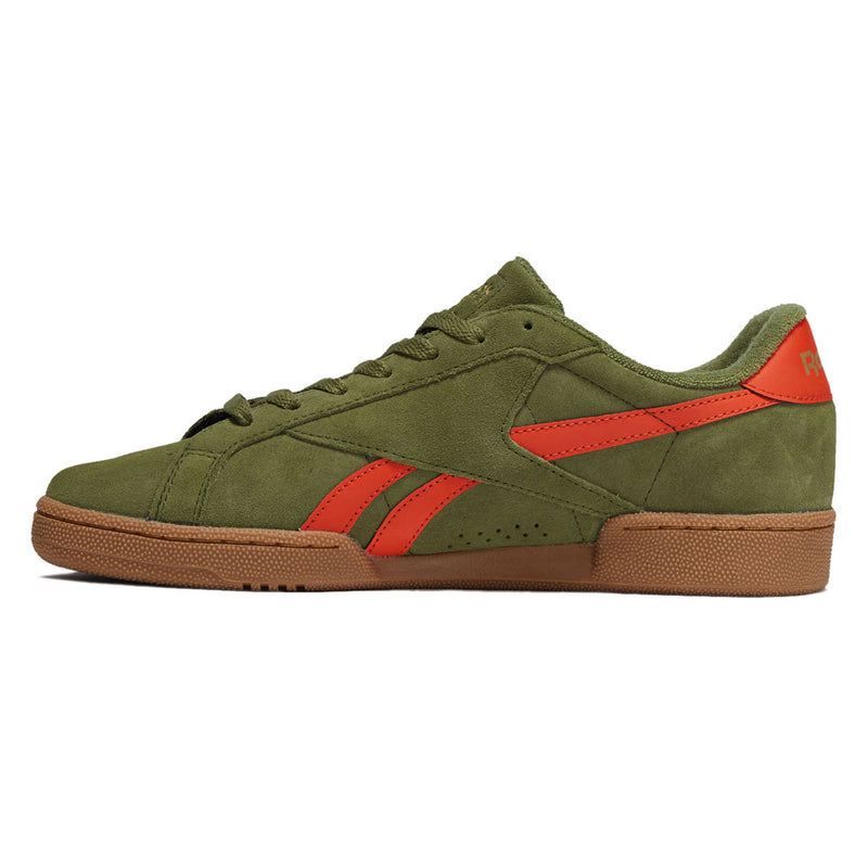 Reebok Club C Grounds UK Shoes - Deep Olive/Pump Orange/Gum