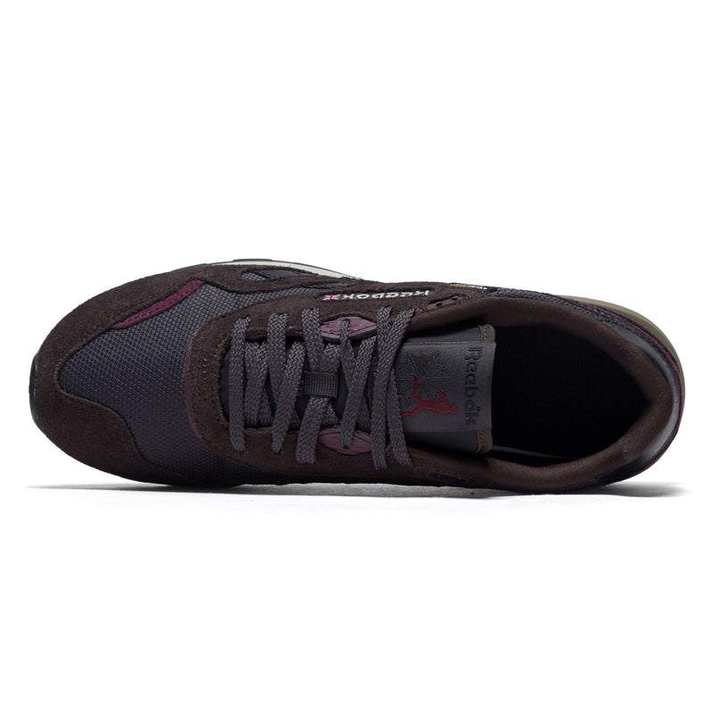 Reebok Classic Nylon 89 Shoes - Washed Black/Black/Black Cherry