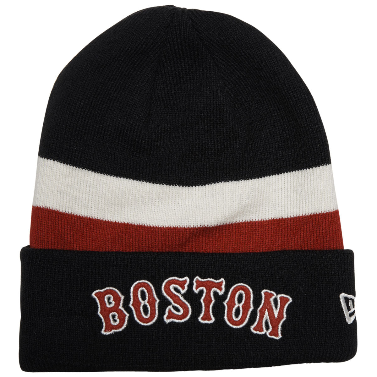 New Era Knit Medium Retro Cuff Knit Beanie - Boston Red Sox image 1