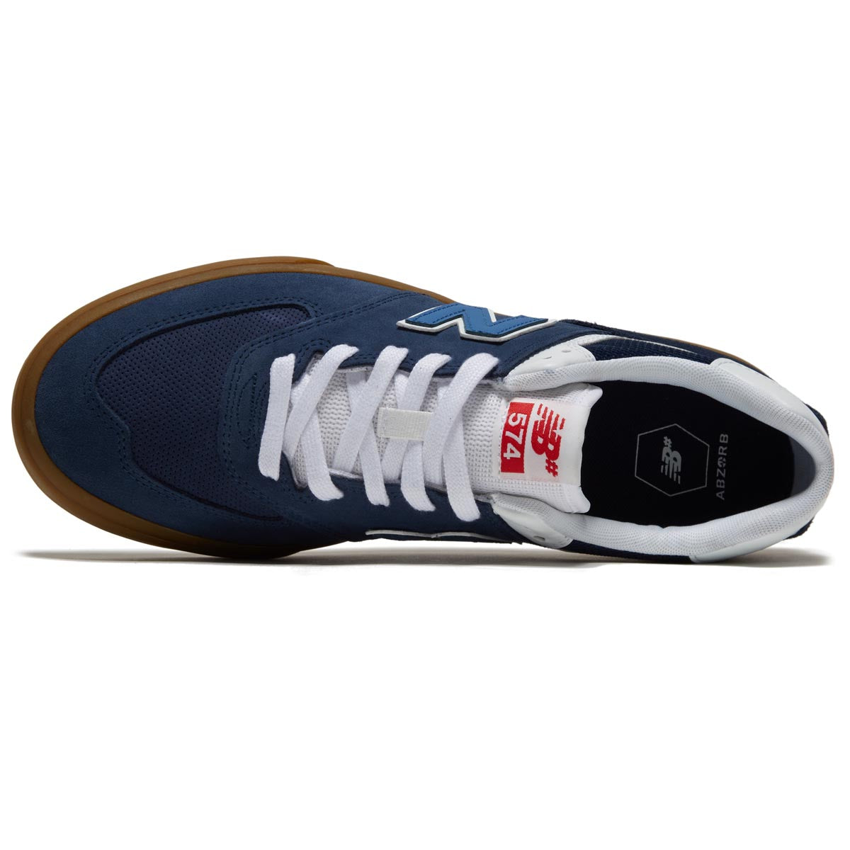 New Balance 574 Vulc Shoes - Navy/Gum image 3