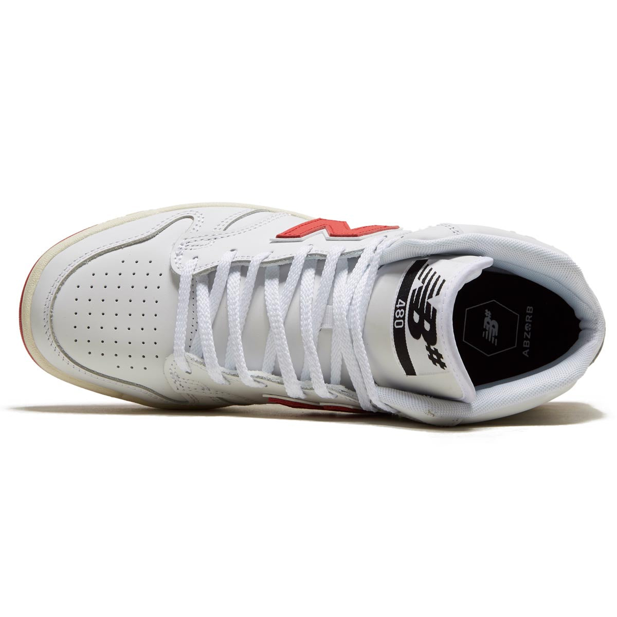 New Balance 480 High Shoes - White/Red image 3