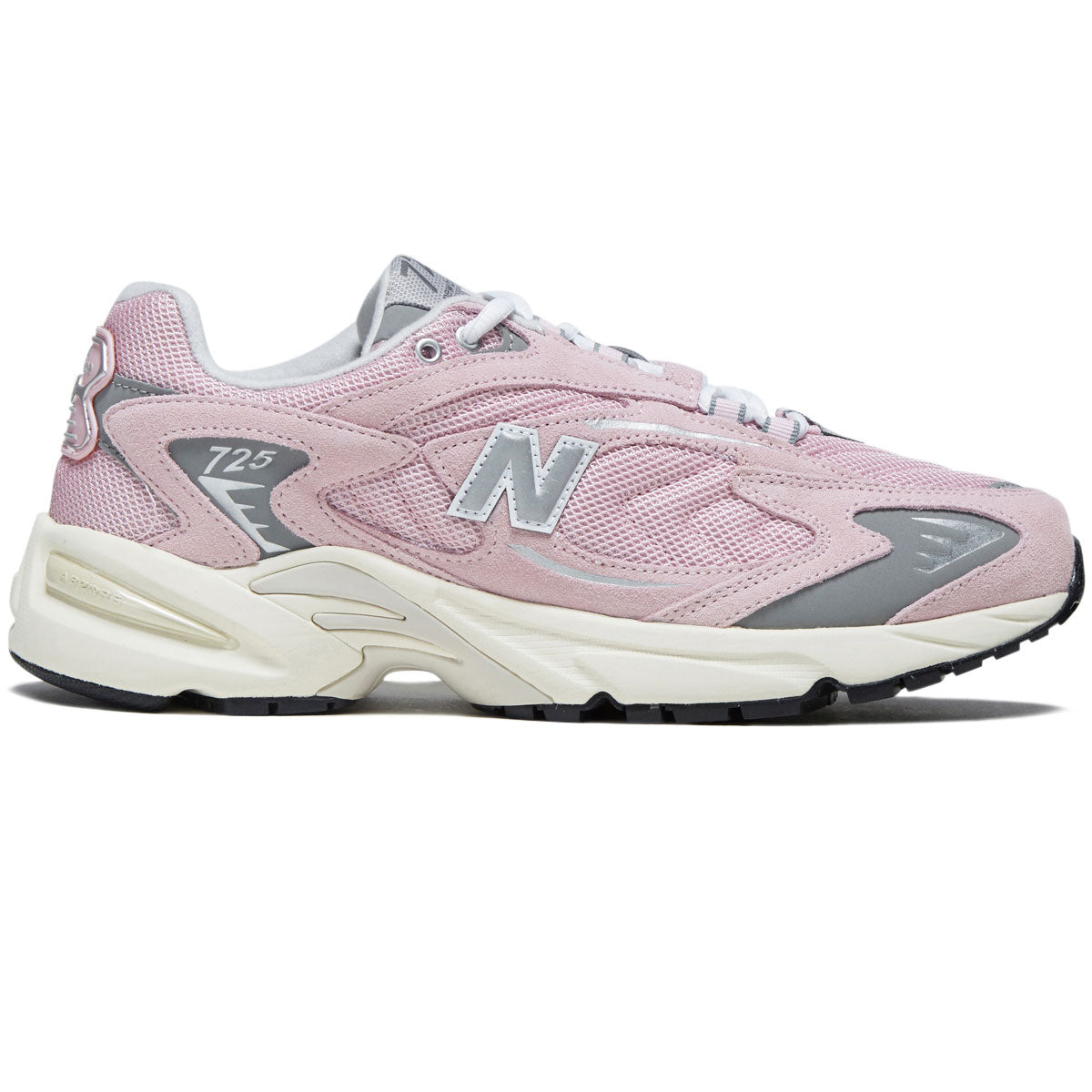 New Balance 725V1 Shoes - Mid Century Pink/Slate Grey/Metallic Silver image 1