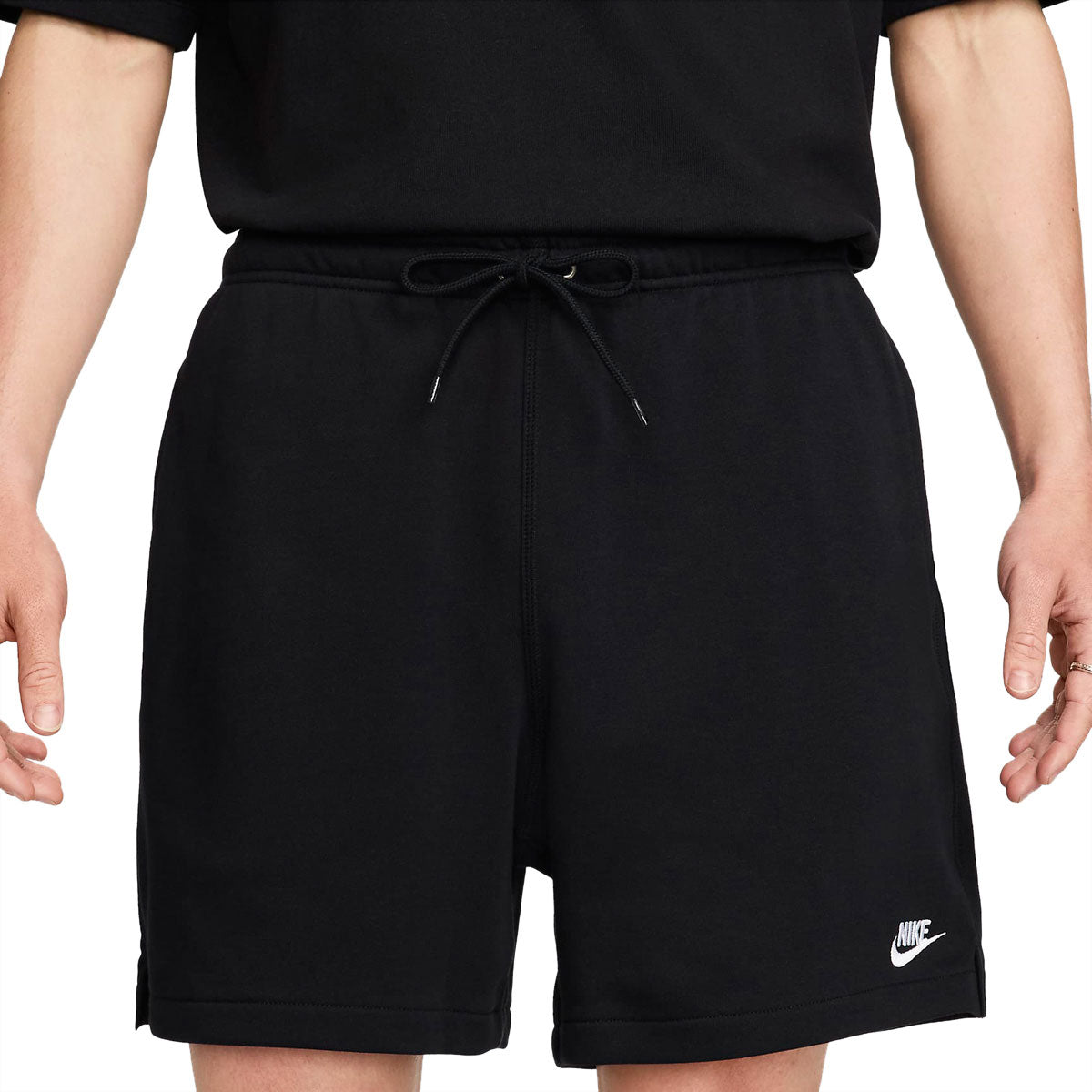 Nike Club French Terry Flow Shorts - Black/Black/White image 2