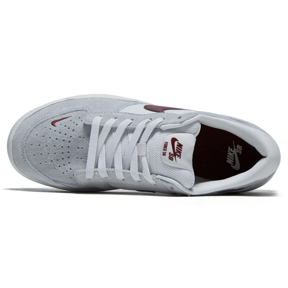 Nike SB Force 58 Shoes - Platinum Tint/Dark Team Red/Wolf Grey image 3