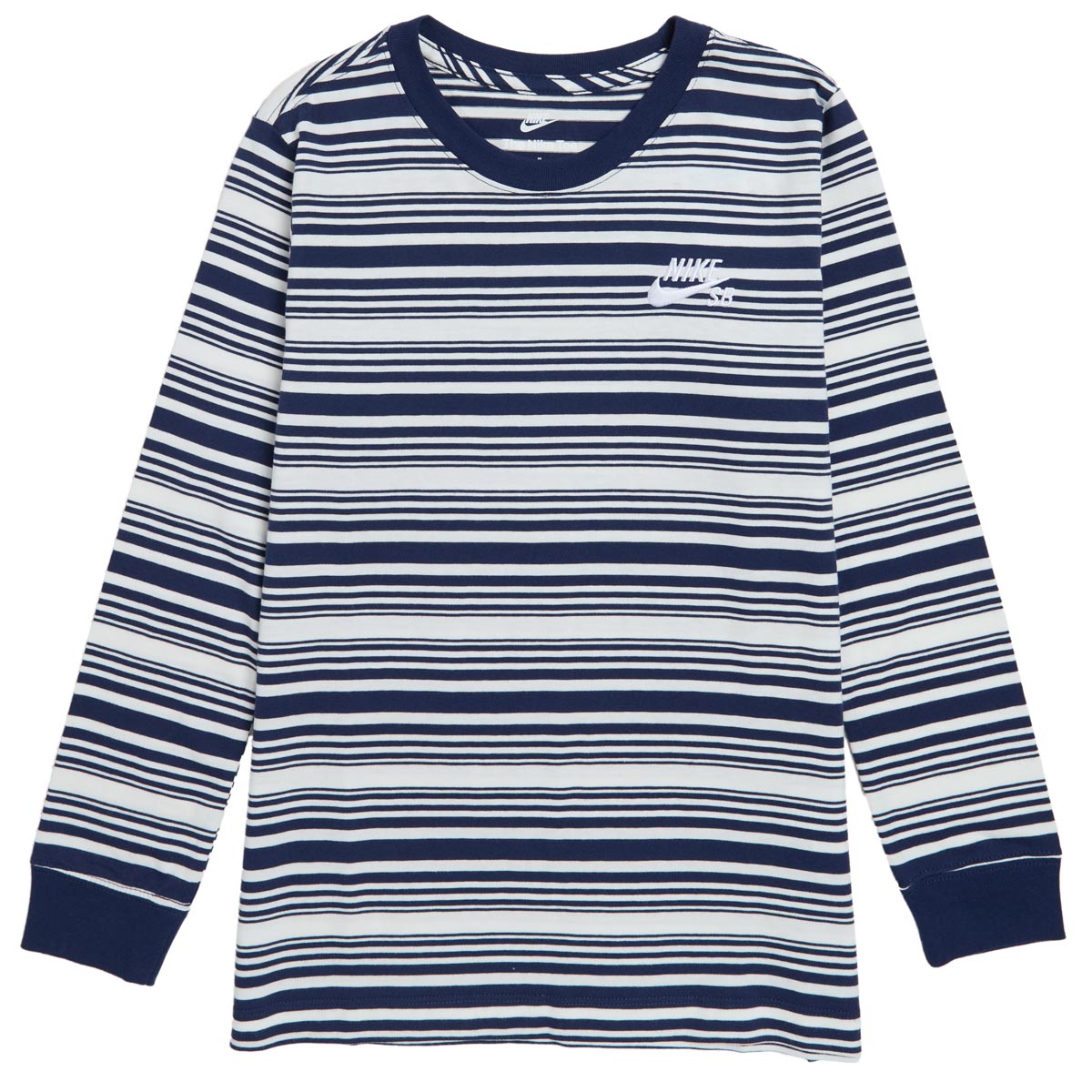 Nike SB Youth Big Kid Striped Long Sleeve T-Shirt - Sail/Midnight Navy image 1