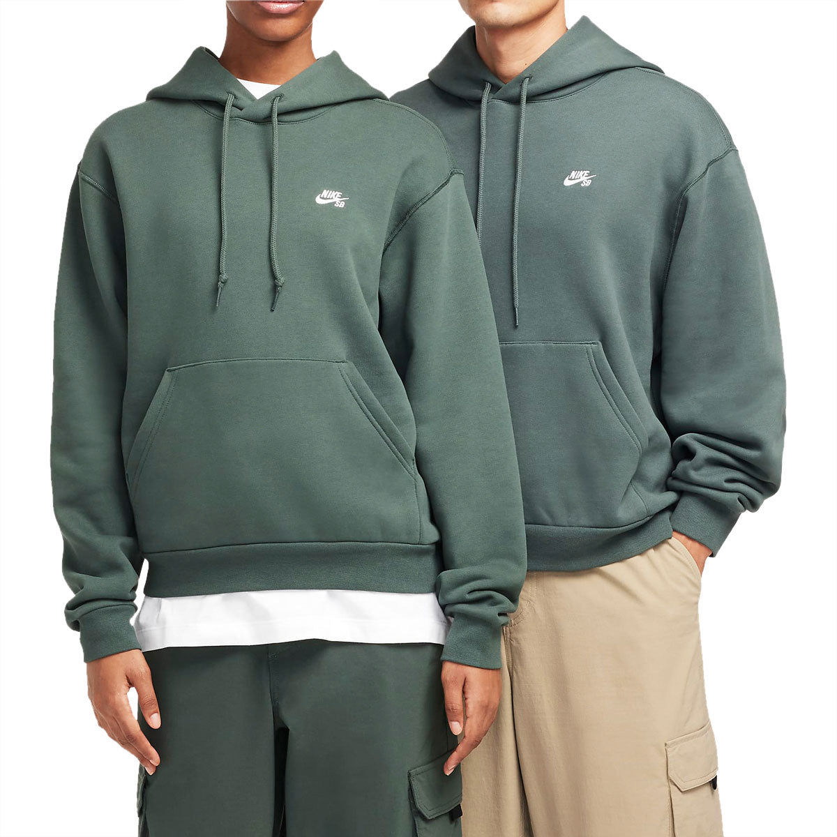 Nike SB Essentials Logo Pullover Hoodie - Vintage Green/White image 2