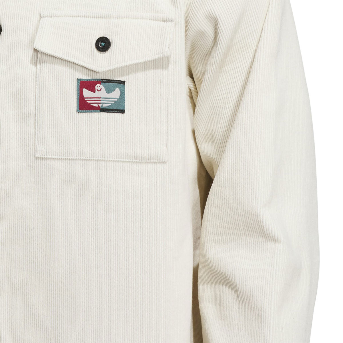 Adidas Shmoofoil Corduroy Long Sleeve Shirt - Aluminum/Shadow Red image 4