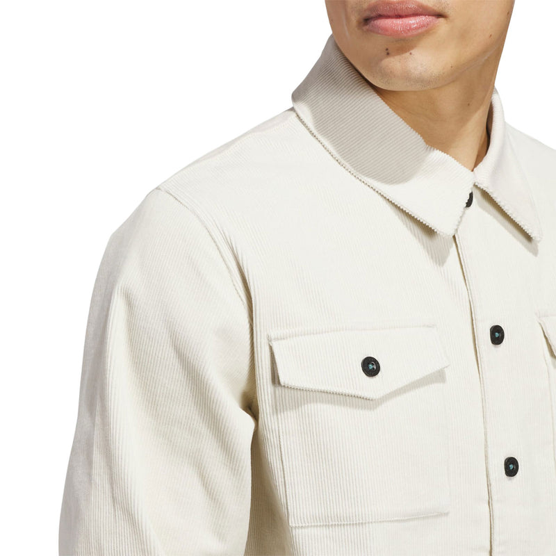 Adidas Shmoofoil Corduroy Long Sleeve Shirt - Aluminum/Shadow Red
