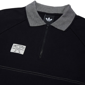 Adidas Shmoofoil Heavyweight Long Sleeve Rugby Shirt - Black/Aluminum