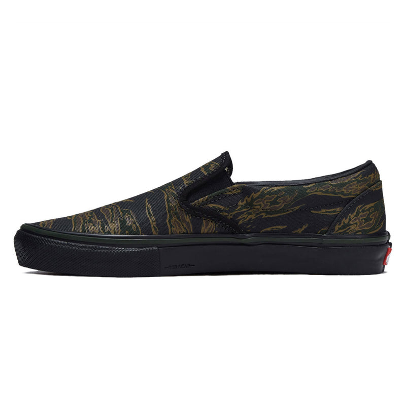 Vans Skate Slip-On Shoes - Tiger Camo Green/Black