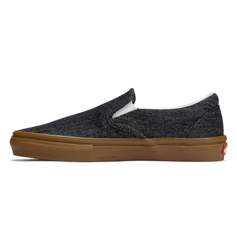 Vans Skate Slip-On Shoes - Black Denim